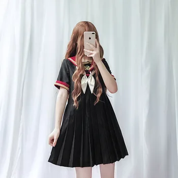 Japāņu koledžas stilā salds lolita kleita studentu jk vienotu izšuvumi navy apkakles viktorijas kleita kawaii meitene gothic lolita op 2