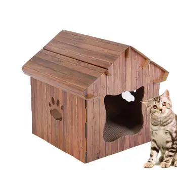 Kaķu Nams Scratcher Gulta Gofrēta Nesaskrāpē Pad Valdes Kaķis Nesaskrāpē Telts Alu Ērtu Būdu, Iekštelpu Kaķiem Kaķēns 2