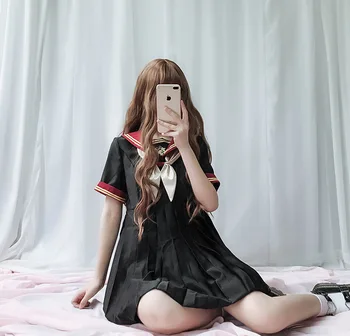 Japāņu koledžas stilā salds lolita kleita studentu jk vienotu izšuvumi navy apkakles viktorijas kleita kawaii meitene gothic lolita op 3