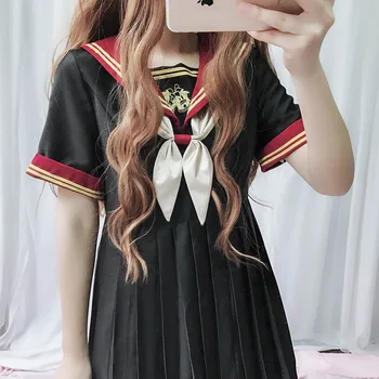 Japāņu koledžas stilā salds lolita kleita studentu jk vienotu izšuvumi navy apkakles viktorijas kleita kawaii meitene gothic lolita op 4